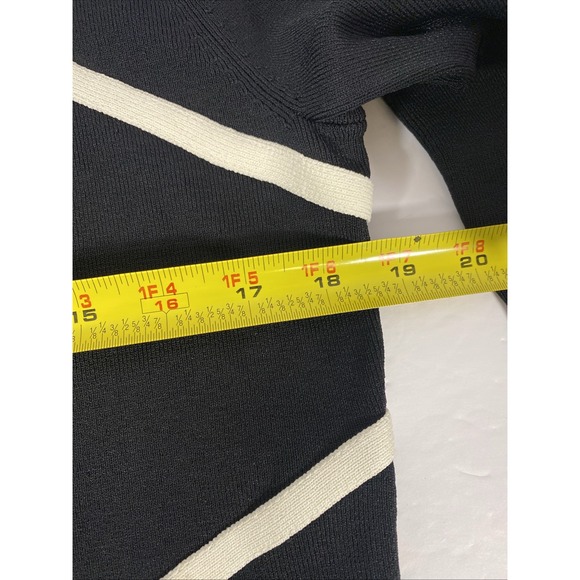 Cable & Gauge Tunic Sweater Women's Size XL Long Sleeve Black Blue Diagonal R1 - Picture 4 of 5